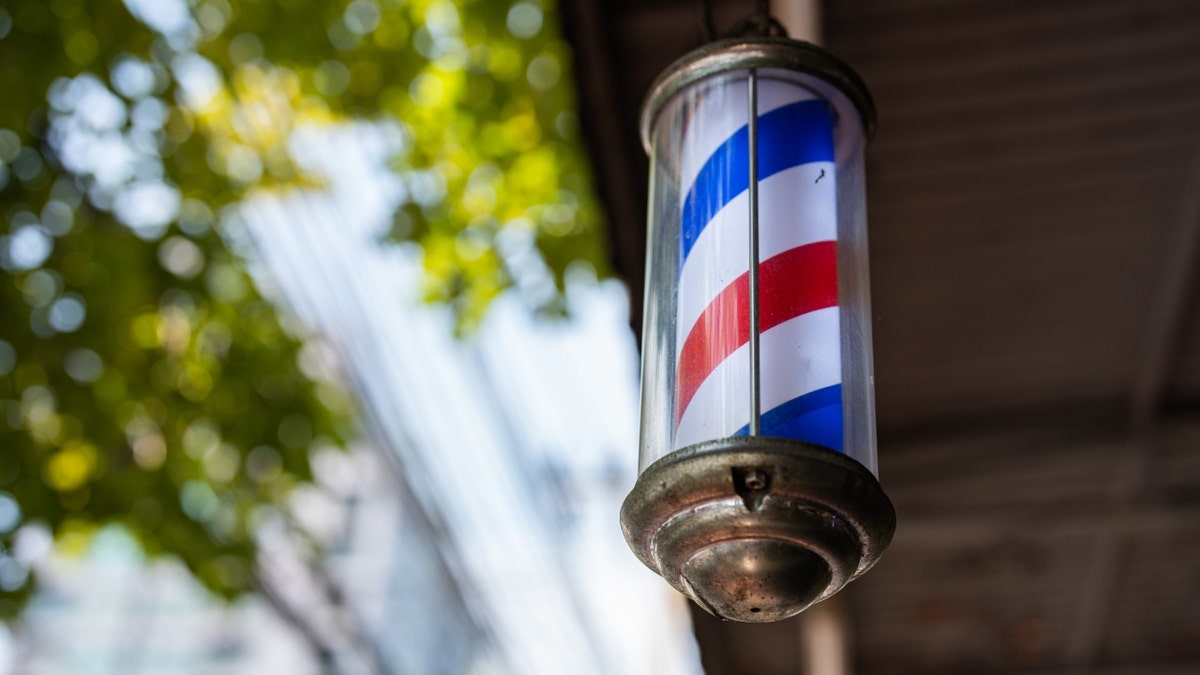 Barbershop pole stock photo