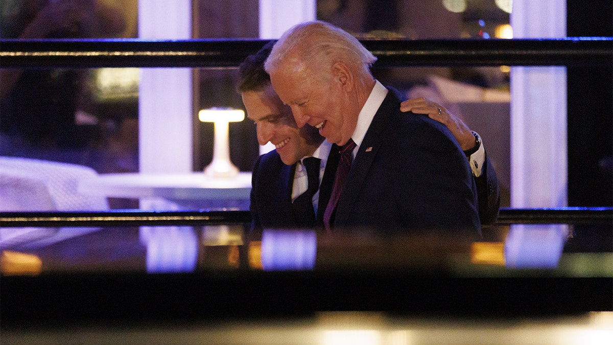President Biden and French President Emanuel Macron seen in Washington