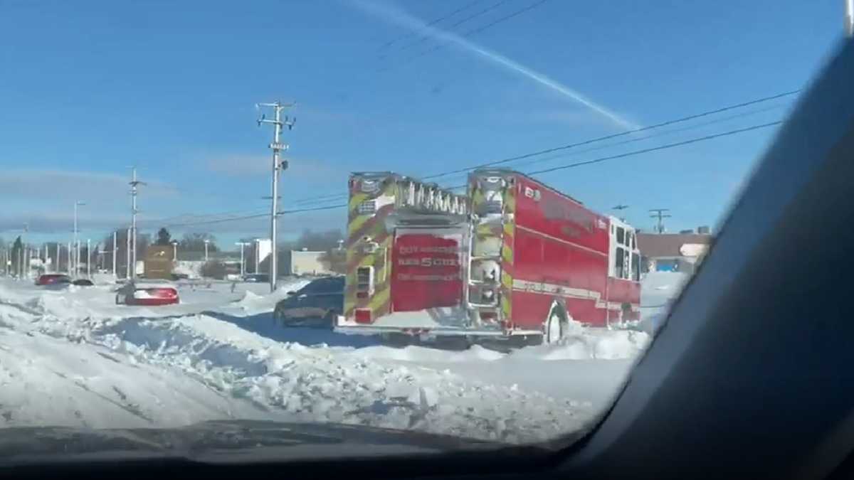 Buffalo winter storm fire truck