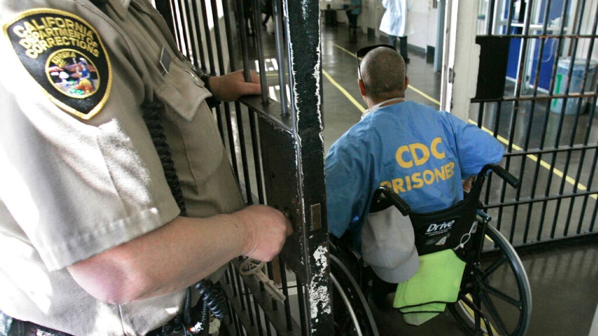 California prisoner goes through checkpoint