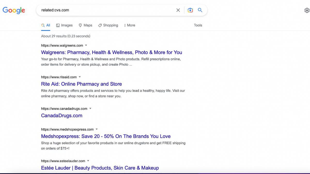 CVS Google search.