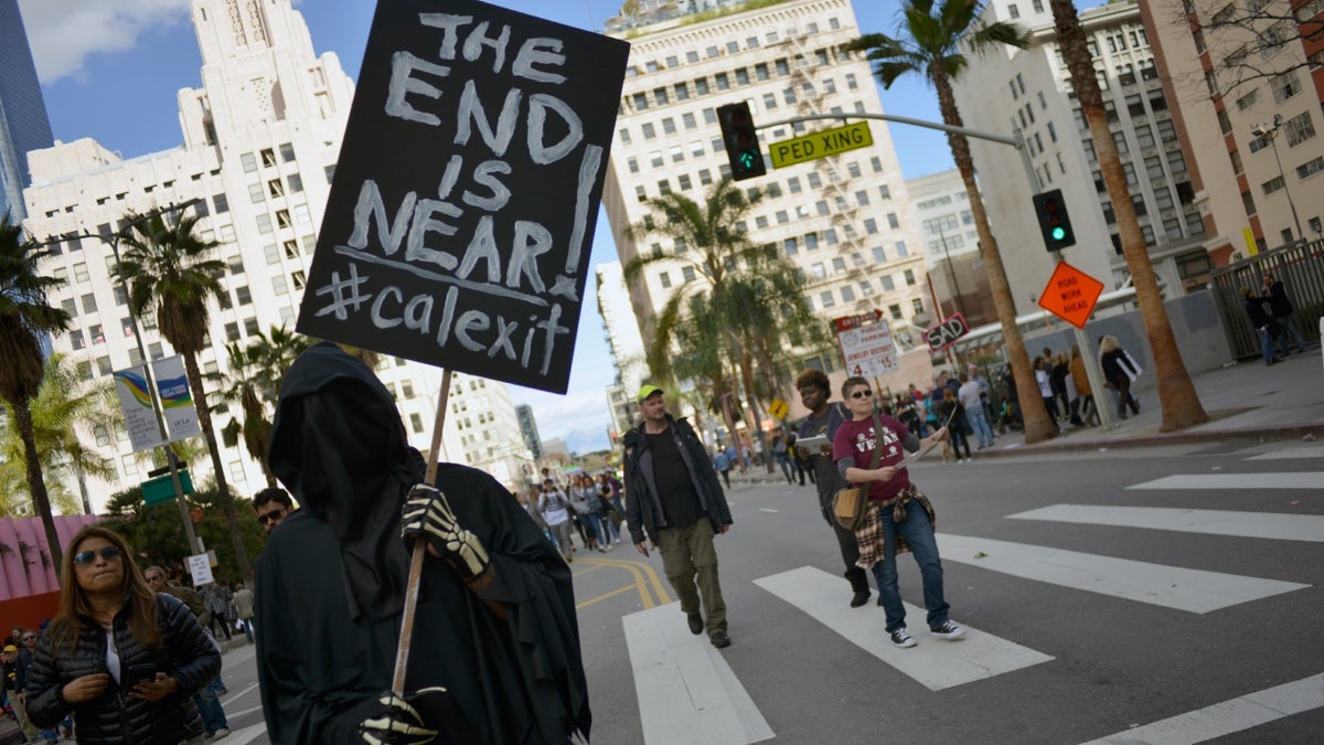 "Calexit" demonstrator during 2017 Women's March