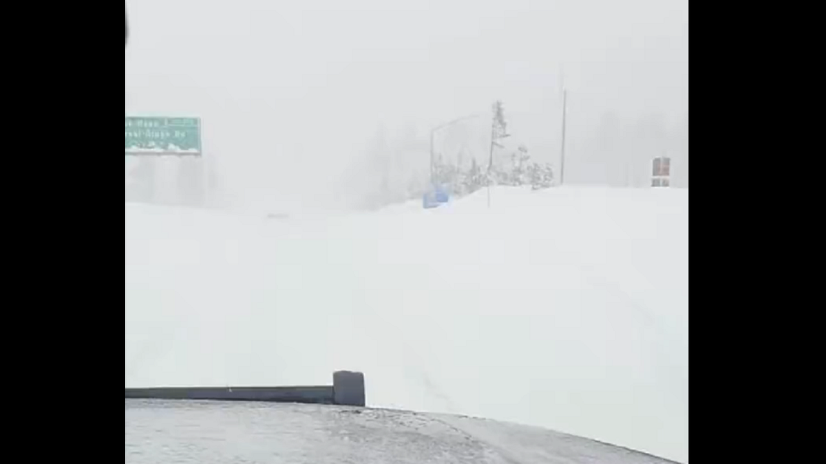 Northern California Interstate-80 whiteout conditions