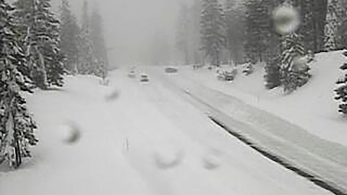 snow on California Highway 89