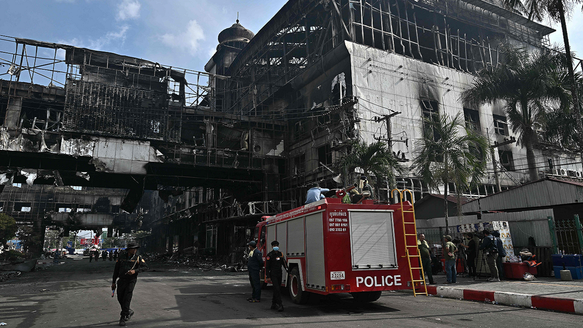 Police respond to fire in Cambodia