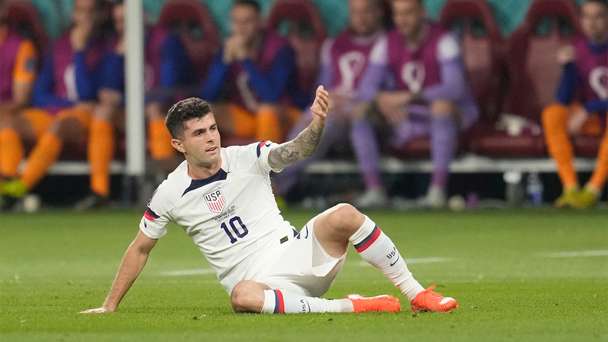 USA's Christian Pulisic seen during World Cup game versus Netherlands