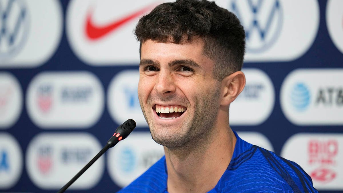 Christian Pulisic at a news confernece