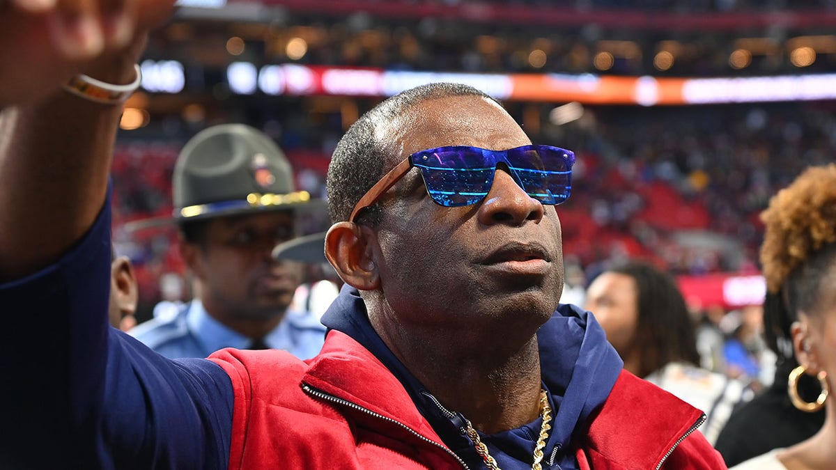 Deion Sanders at the end of the second half of the Celebration Bowl