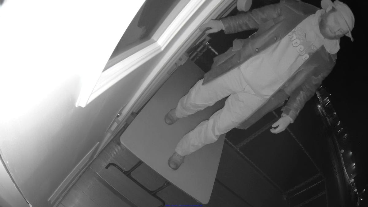 A suspect in the vandalism of St. Joseph Parish in Downingtown, Pennsylvania, captured on video at a nearby high school.