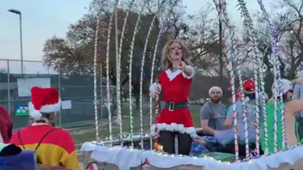 Drag queen float in Taylor, Texas