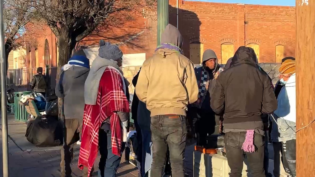 Migrants on streets of El Paso, Texas