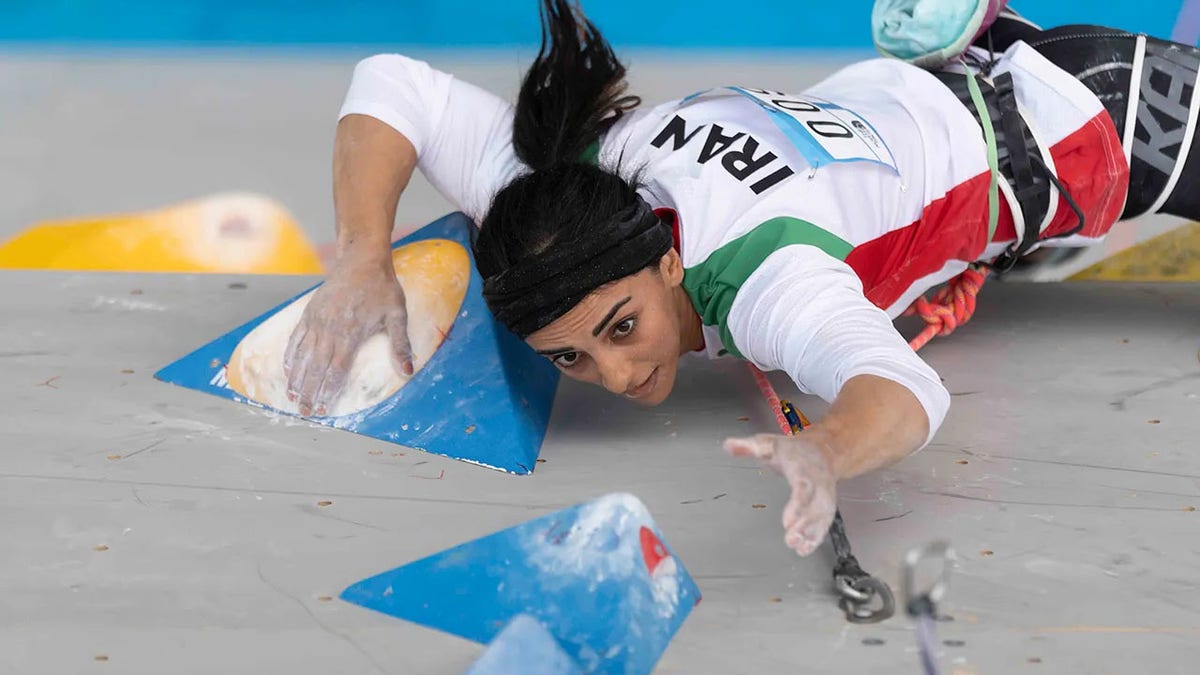 Iranian athlete Elnaz Rekabi competes 