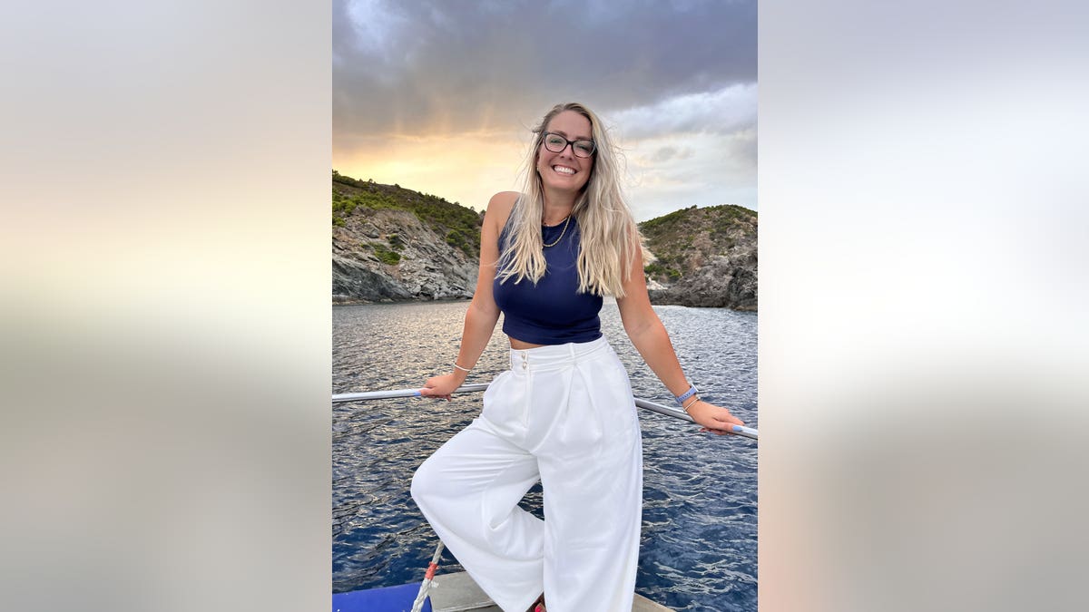 Meredith Steele photographed on a boat.