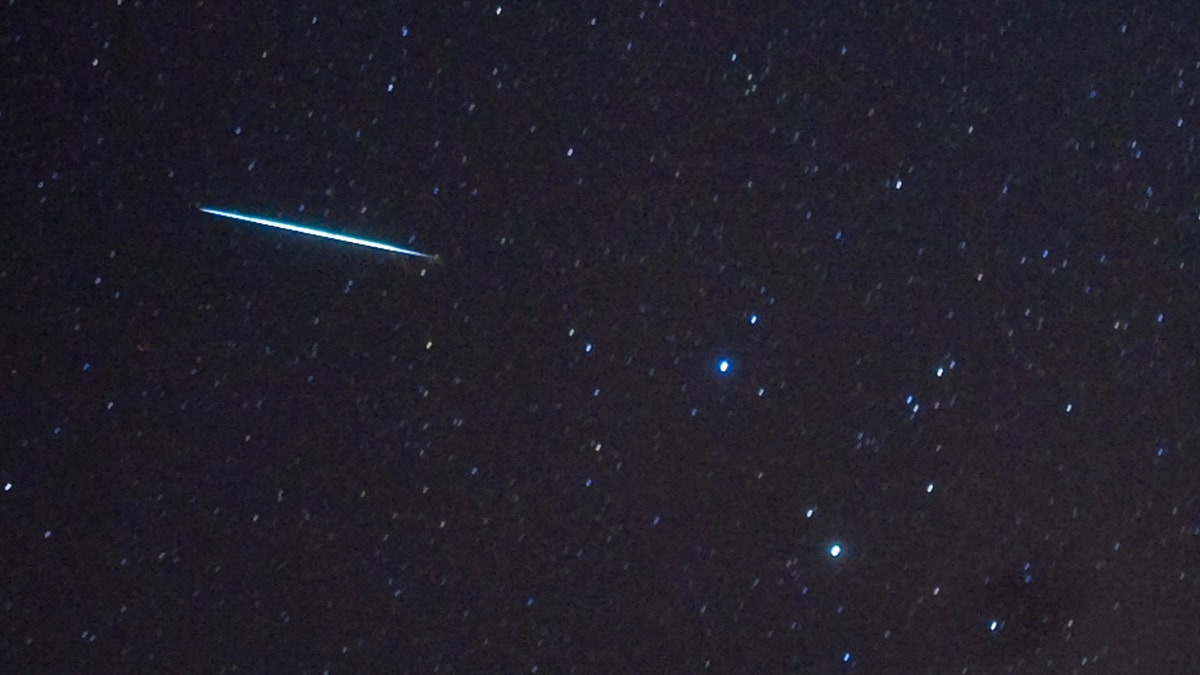 A meteor from the Geminids meteor shower
