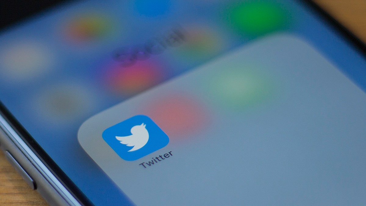 The Twitter logo on a phone