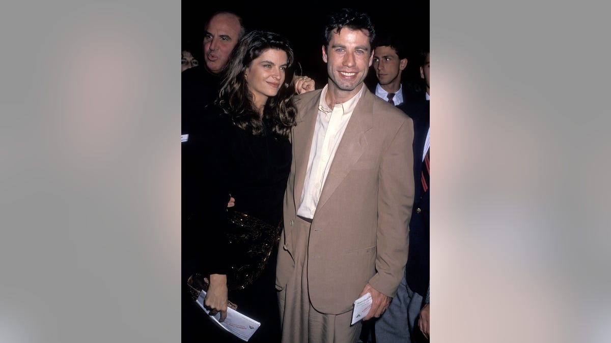 Kirstie Alley and John Travolta at movie premiere