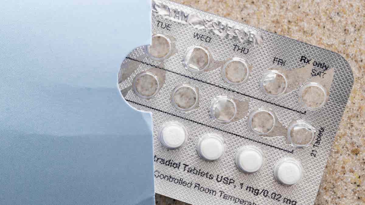 Birth control pills on counter