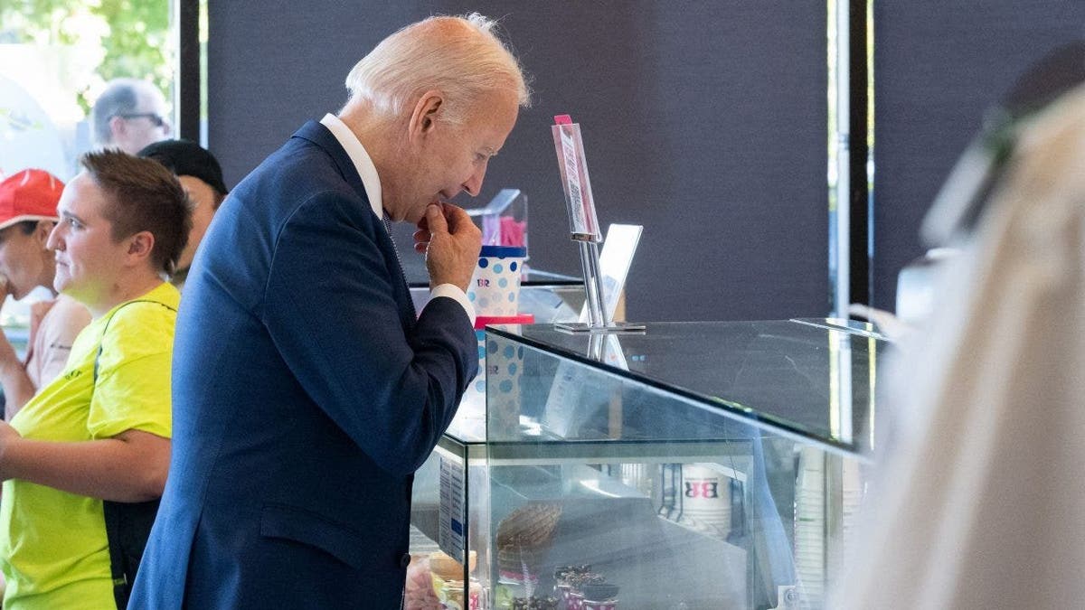 President Joe Biden stops for ice cream