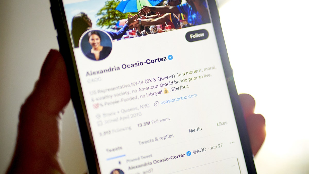 A photo of AOC's Twitter feed