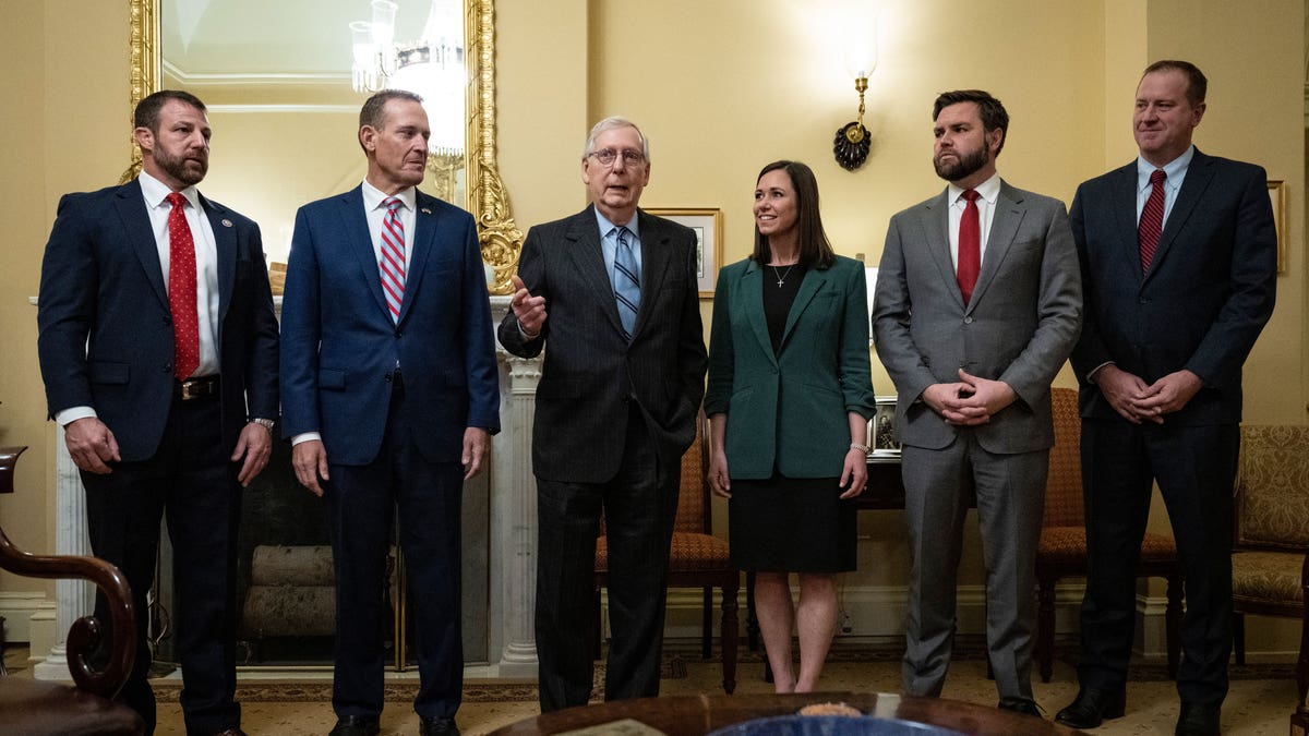 Newly elected Republican U.S. senators meet with Mitch McConnell
