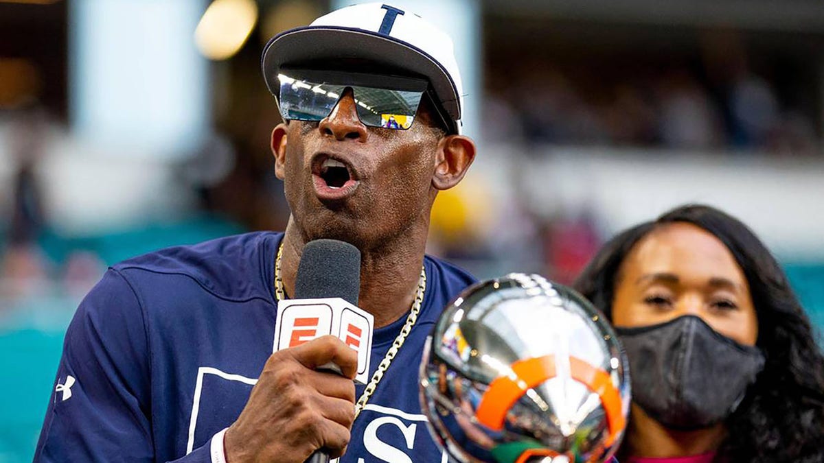 Deion Sanders after a win