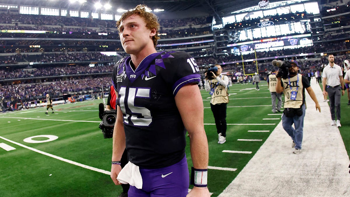 Max Duggan walks off the field