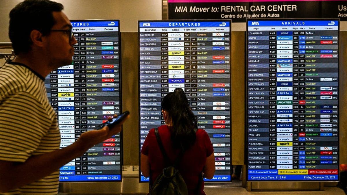 Departures and arrivals at Miami International Airport