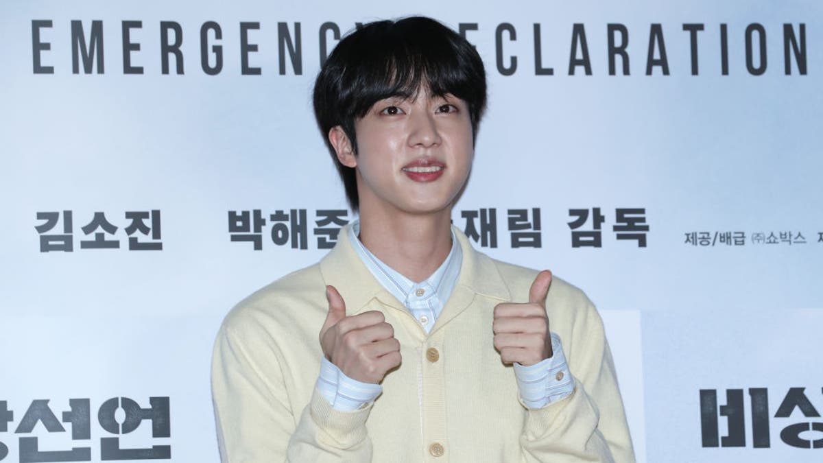 Jin of BTS gives thumbs up