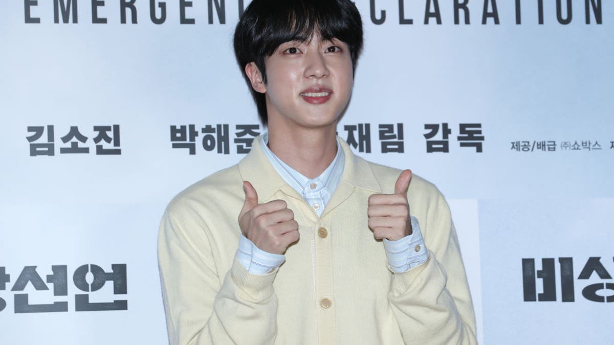 Jin of BTS gives thumbs up