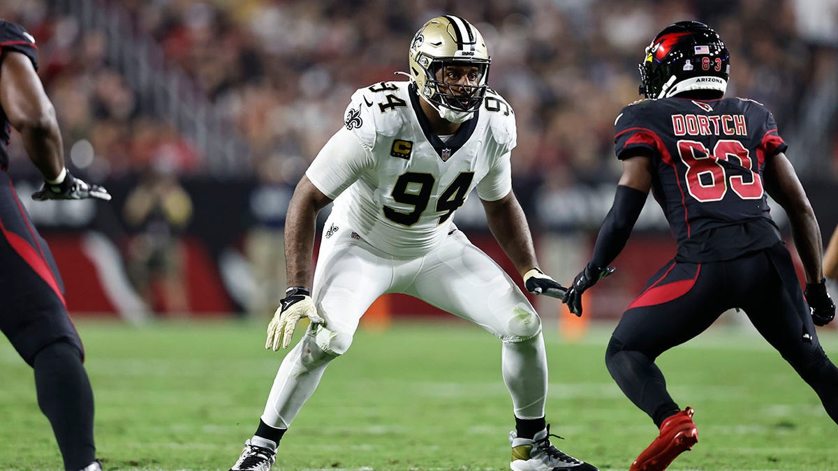 Cameron Jordan plays against the Arizona Cardinals