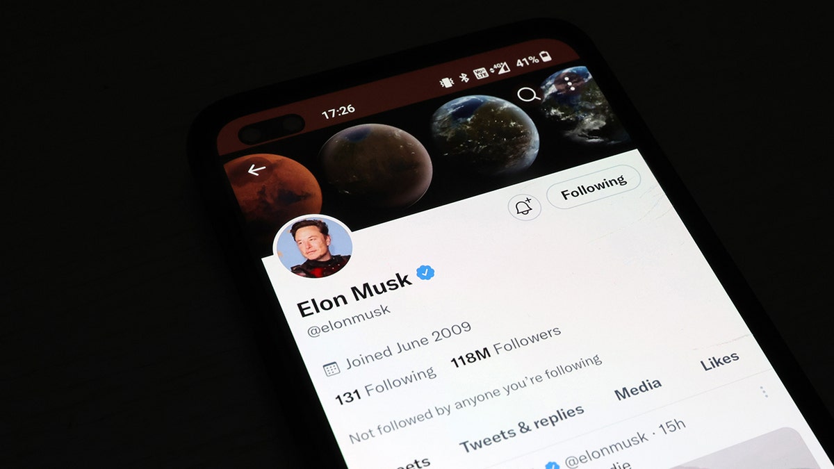 A phone with Elon Musk's Twitter