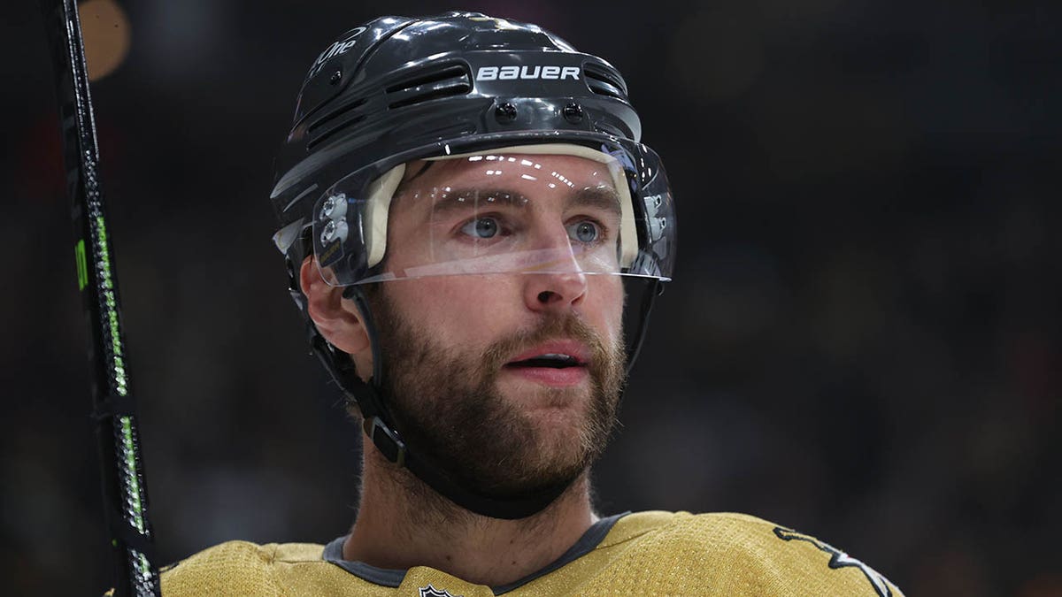 Alex Pietrangelo on the ice before a game against the Kraken