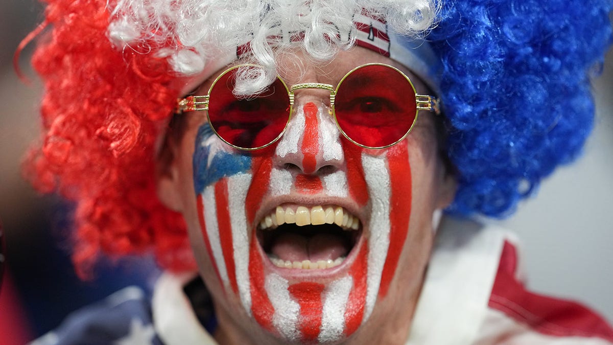 A USA soccer fan at the World Cup