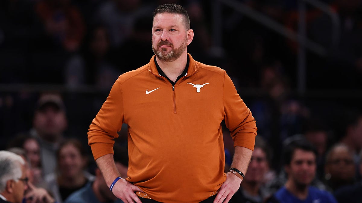 Chris Beard looks on during a Texas Longhorns game at MSG