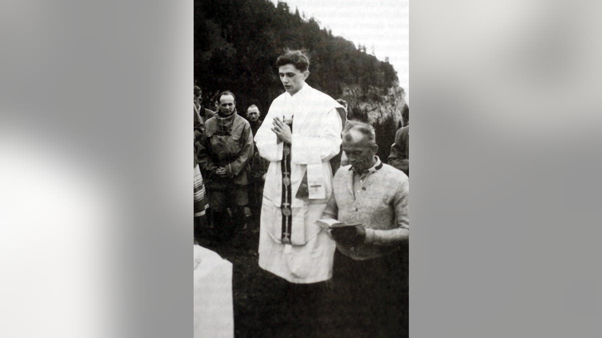 Priest Joseph Ratzinger is seen in 1952