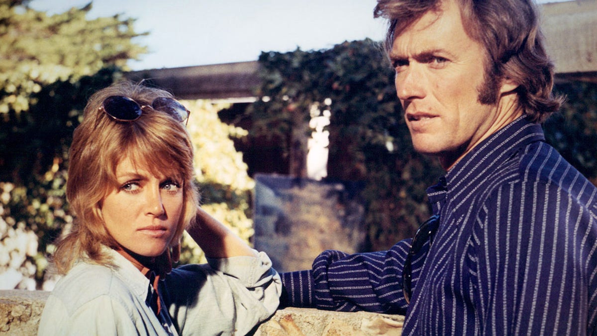 Donna Mills and Clint Eastwood filming a scene for Play Misty For Me