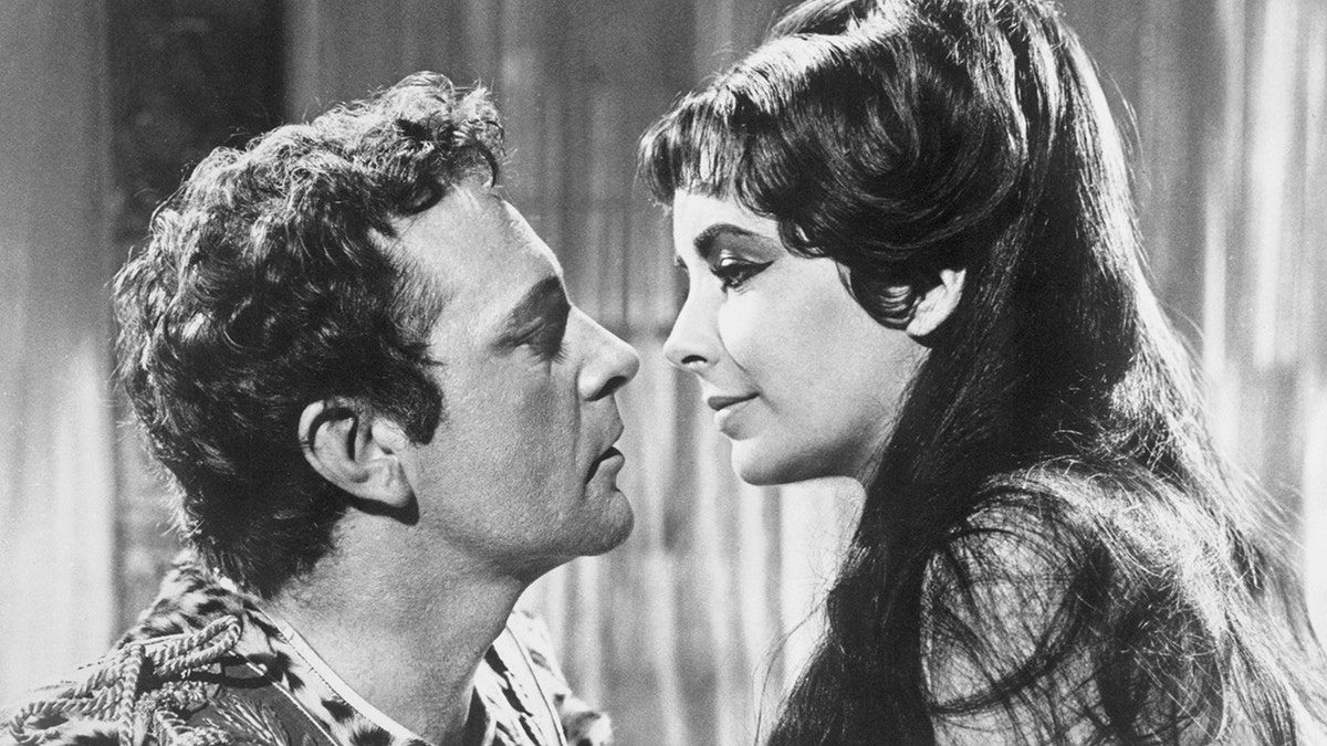 Mark Anthony (Richard Burton) admits his love for Cleopatra (Elizabeth Taylor) in film, Cleopatra.