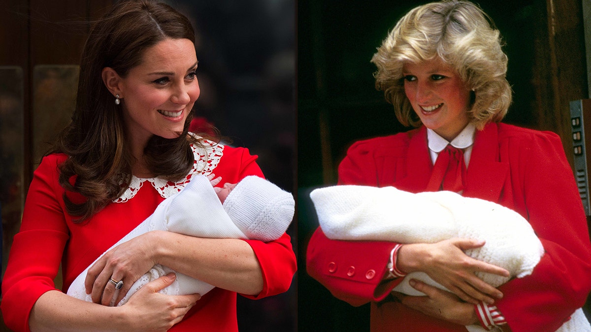 Kate Middleton and Princess Diana wore red for their births