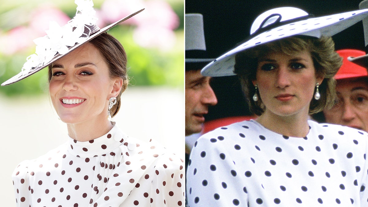 Kate Middleton and Princess Diana wearing polka dots