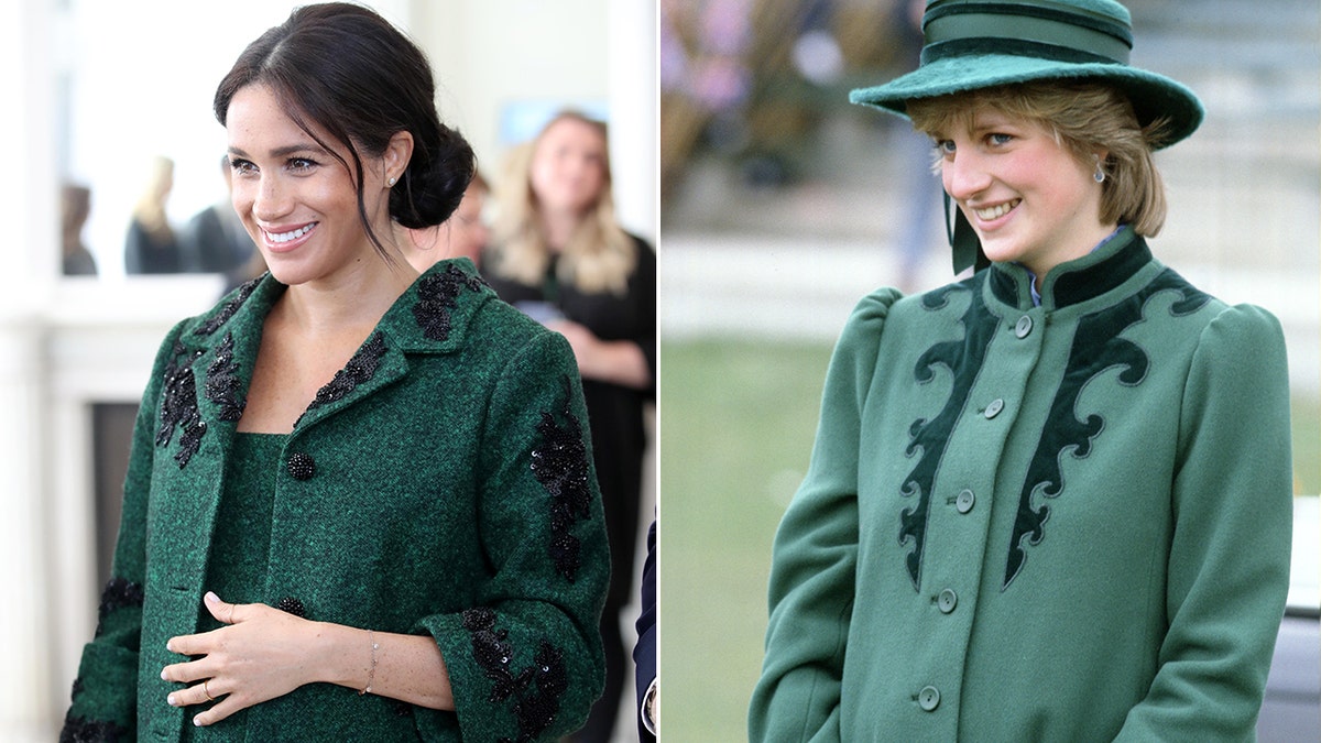 Meghan Markle and Princess Diana wearing green