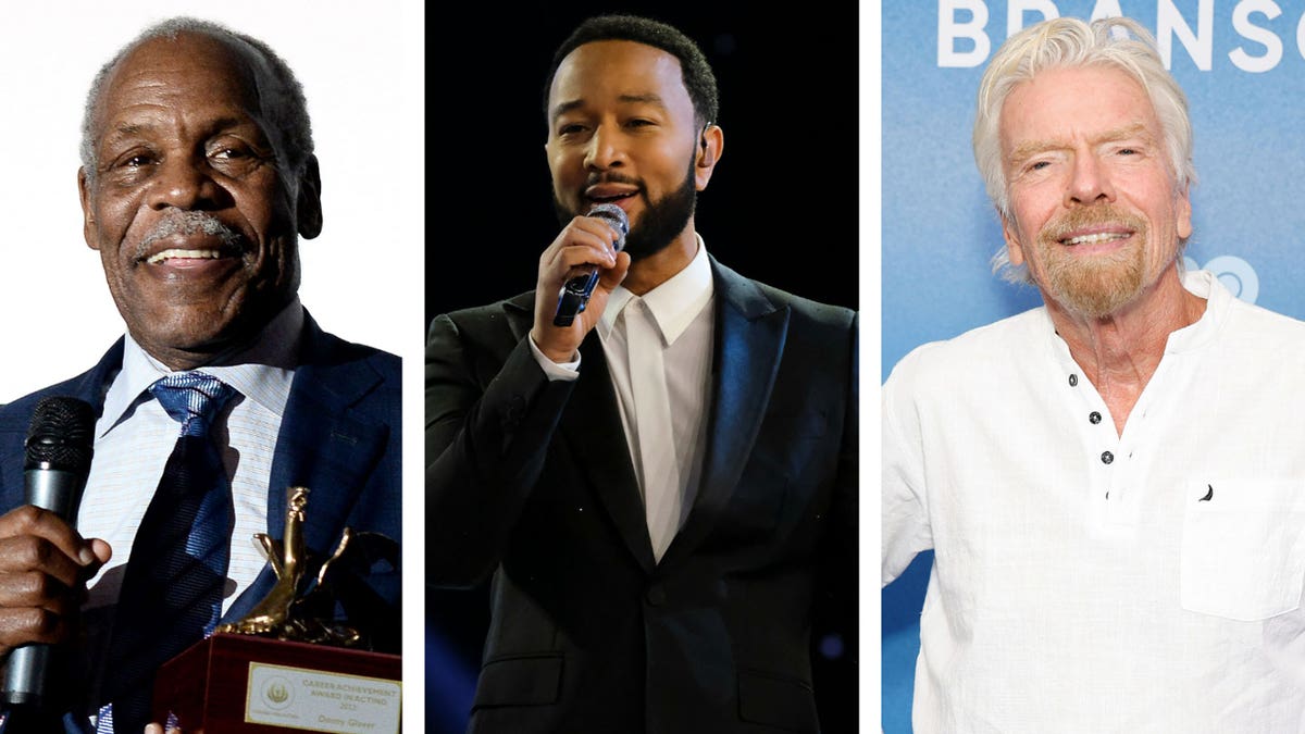 Photos of Danny Glover, John Legend, and Richard Branson.