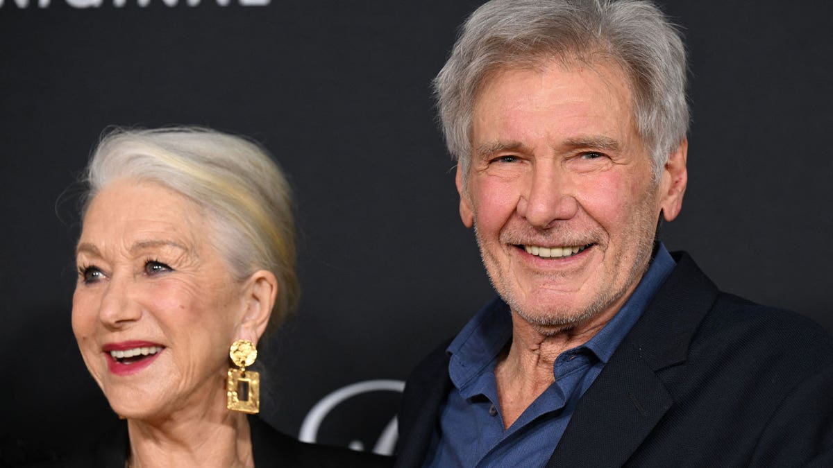 Helen Mirren and Harrison Ford at a premiere