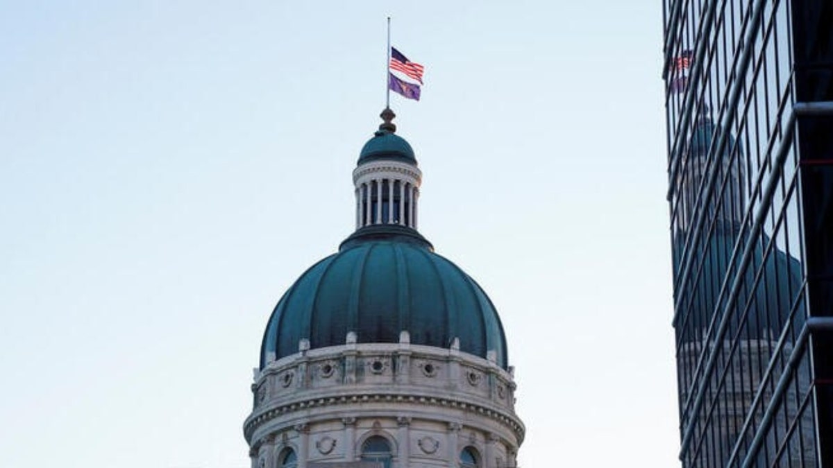 A general view of the Indiana Statehouse