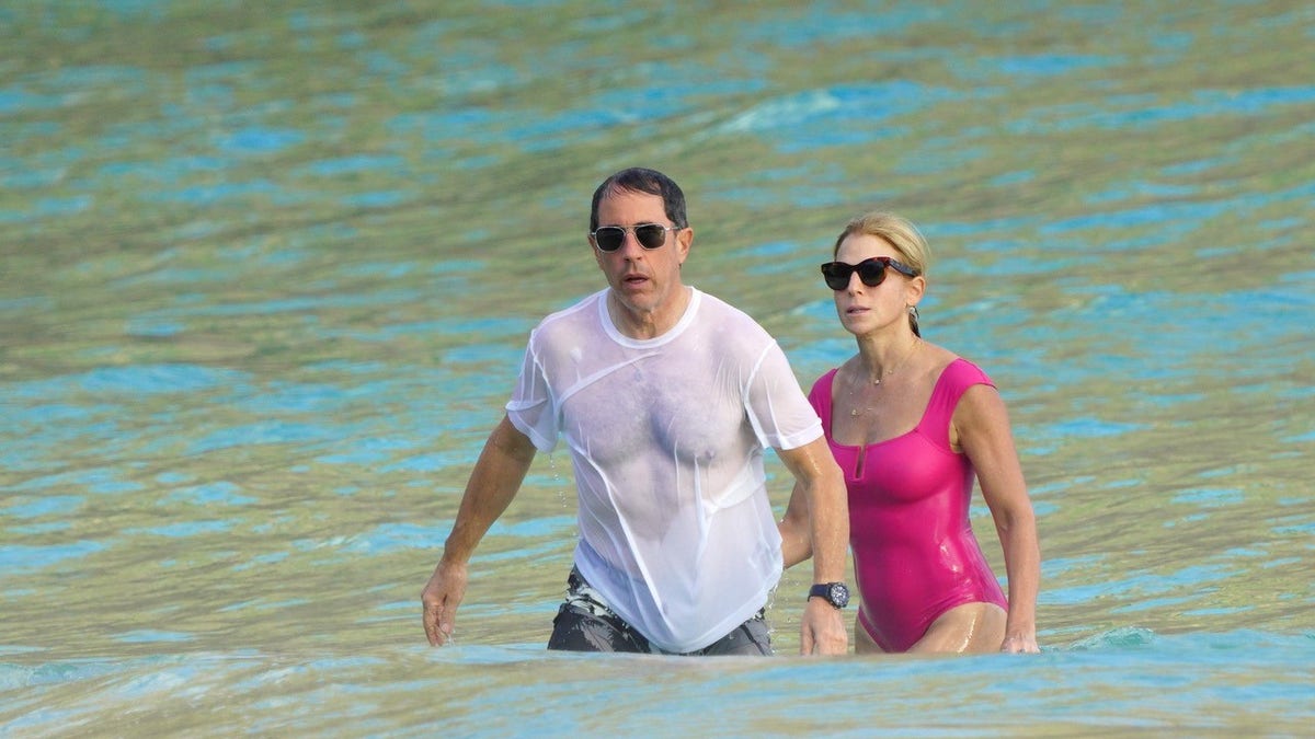 Jerry Seinfeld and wife Jessica take a dip at Gourverneur beach