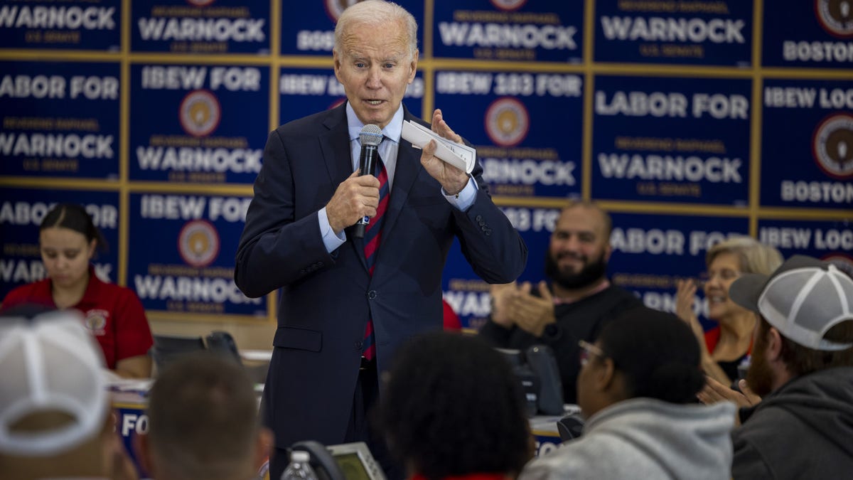 President Joe Biden speaks at fundraiser