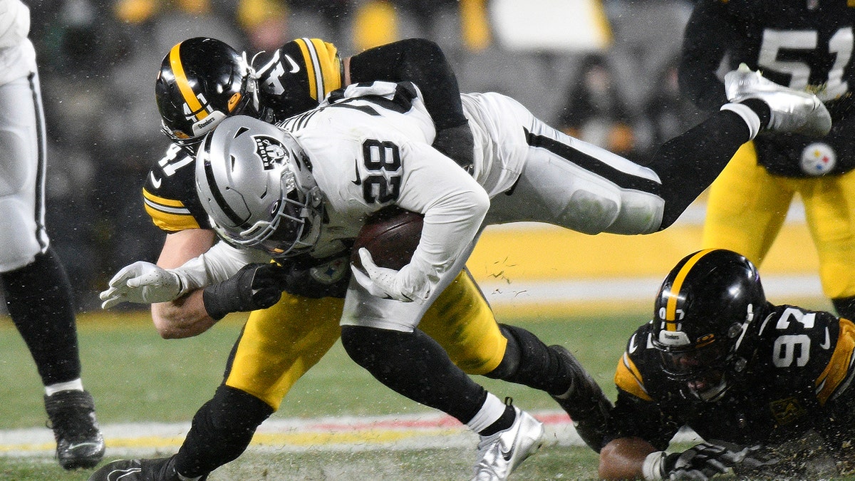 Josh Jacobs tackled