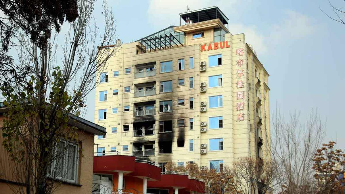 Hotel that was bombed in Kabul