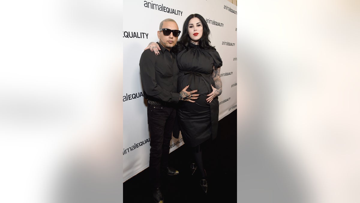 Kat Von D and husband Rafael Reyes of Prayers on red carpet