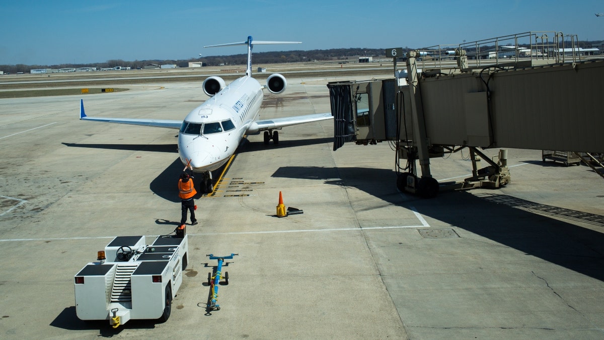 A plane at the Madison, Wisconsin, airport