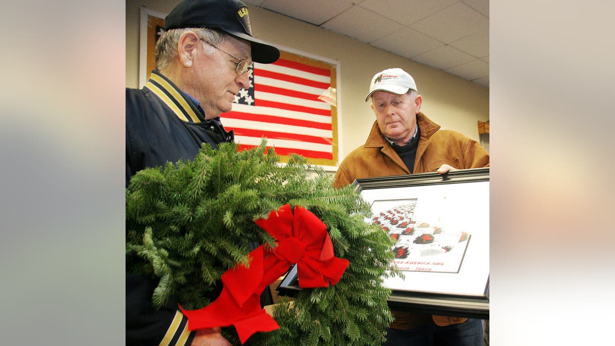 American Legion wreath and photo of wreaths